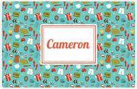 Thumbnail for Personalized Baseball Placemat XX - Teal Background - Rectangle Nameplate -  View