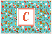 Thumbnail for Personalized Baseball Placemat XX - Teal Background - Square Nameplate -  View