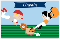 Thumbnail for Personalized Baseball Placemat XXII - Blue Background - Black Hair Boy -  View