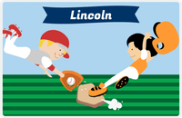 Thumbnail for Personalized Baseball Placemat XXII - Blue Background - Black Hair Boy II -  View
