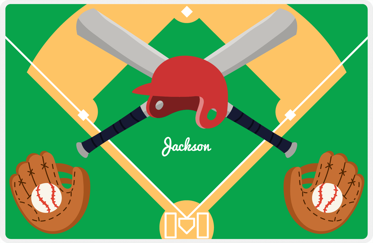 Personalized Baseball Placemat XXIII - Green Background -  View