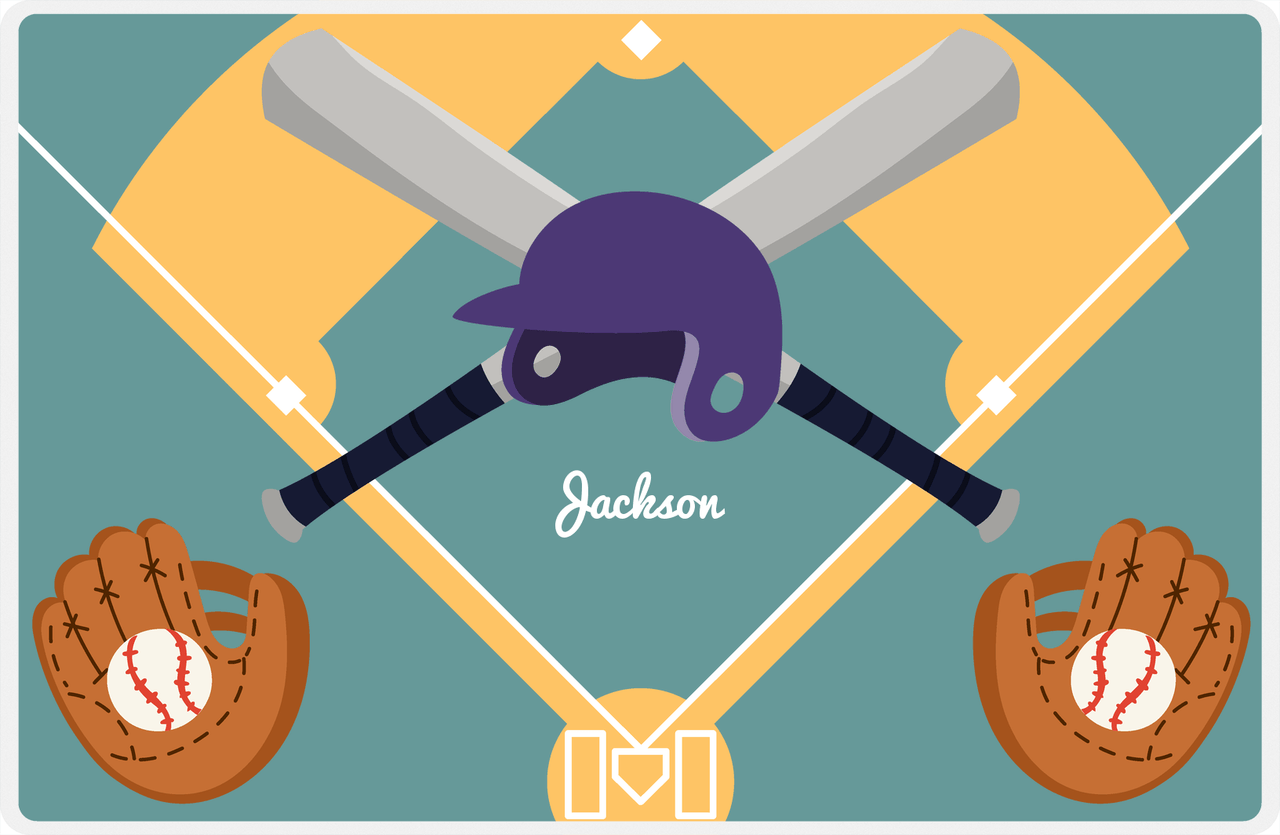 Personalized Baseball Placemat XXIII - Patina Background -  View