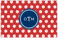 Thumbnail for Personalized Baseball Placemat XXIV - Red Background - Circle Nameplate -  View