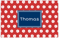 Thumbnail for Personalized Baseball Placemat XXIV - Red Background - Rectangle Nameplate -  View