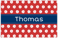 Thumbnail for Personalized Baseball Placemat XXIV - Red Background - Ribbon Nameplate -  View