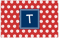 Thumbnail for Personalized Baseball Placemat XXIV - Red Background - Square Nameplate -  View