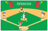Thumbnail for Personalized Baseball Placemat XXV - Green Background - Black Hair Boy II -  View