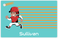 Thumbnail for Personalized Baseball Placemat XXVI - Teal Background - Black Boy -  View