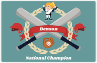 Thumbnail for Personalized Baseball Placemat XXVII - Patina Background - Blond Boy -  View