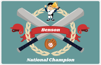 Thumbnail for Personalized Baseball Placemat XXVII - Patina Background - Black Hair Boy II -  View