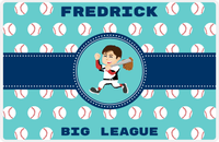 Thumbnail for Personalized Baseball Placemat XXVIII - Teal Background - Brown Hair Boy -  View