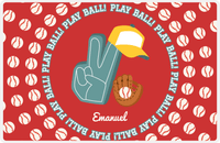 Thumbnail for Personalized Baseball Placemat XXX - Red Background -  View