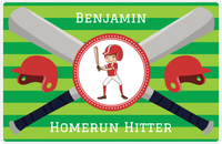 Thumbnail for Personalized Baseball Placemat XXXVI - Green Background - Brown Hair Boy -  View