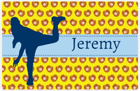 Thumbnail for Personalized Baseball Placemat XLI - Yellow Background - Silhouette I -  View