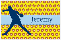 Thumbnail for Personalized Baseball Placemat XLI - Yellow Background - Silhouette III -  View