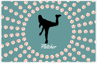 Thumbnail for Personalized Baseball Placemat XLII - Patina Background - Silhouette I -  View