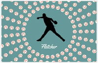 Thumbnail for Personalized Baseball Placemat XLII - Patina Background - Silhouette III -  View