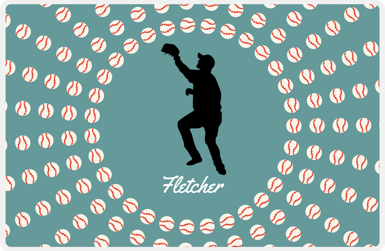 Personalized Baseball Placemat XLII - Patina Background - Silhouette IV -  View
