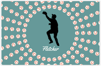 Thumbnail for Personalized Baseball Placemat XLII - Patina Background - Silhouette IV -  View