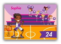 Thumbnail for Personalized Basketball Canvas Wrap & Photo Print IV - Pink Background - Black Girl I - Front View