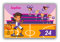 Thumbnail for Personalized Basketball Canvas Wrap & Photo Print IV - Pink Background - Black Girl II - Front View