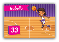 Thumbnail for Personalized Basketball Canvas Wrap & Photo Print VI - Purple Background - Black Girl II - Front View