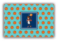 Thumbnail for Personalized Basketball Canvas Wrap & Photo Print XI - Teal Background - Black Boy I - Front View