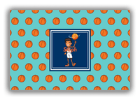 Thumbnail for Personalized Basketball Canvas Wrap & Photo Print XI - Teal Background - Black Boy II - Front View
