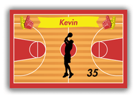 Thumbnail for Personalized Basketball Canvas Wrap & Photo Print XIII - Red Background - Silhouette I - Front View