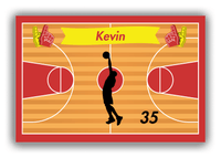 Thumbnail for Personalized Basketball Canvas Wrap & Photo Print XIII - Red Background - Silhouette IV - Front View