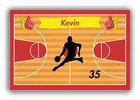 Thumbnail for Personalized Basketball Canvas Wrap & Photo Print XIII - Red Background - Silhouette VII - Front View