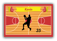Thumbnail for Personalized Basketball Canvas Wrap & Photo Print XIII - Red Background - Silhouette XI - Front View