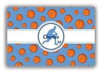 Thumbnail for Personalized Basketball Canvas Wrap & Photo Print XIV - Blue Background - Silhouette V - Front View