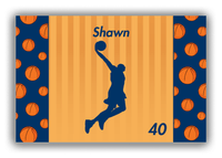 Thumbnail for Personalized Basketball Canvas Wrap & Photo Print XVI - Orange Background - Silhouette VIII - Front View