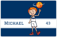 Thumbnail for Personalized Basketball Placemat I - Finger Spin - Redhead Boy -  View