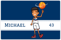 Thumbnail for Personalized Basketball Placemat I - Finger Spin - Black Boy II -  View