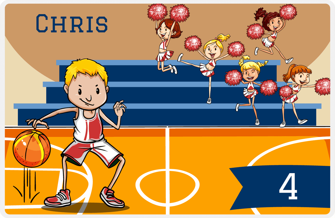 Personalized Basketball Placemat III - Courtside - Blond Boy -  View