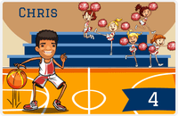 Thumbnail for Personalized Basketball Placemat III - Courtside - Black Boy II -  View