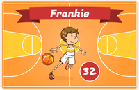 Thumbnail for Personalized Basketball Placemat VII - Fast Break - Brown Hair Boy -  View
