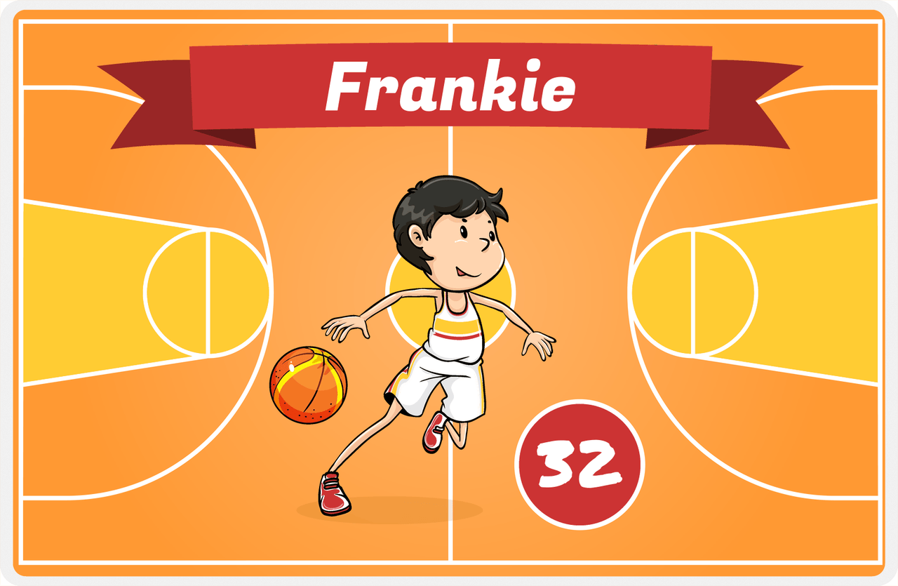 Personalized Basketball Placemat VII - Fast Break - Black Hair Boy I -  View