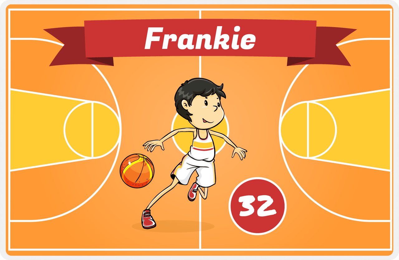 Personalized Basketball Placemat VII - Fast Break - Black Hair Boy II -  View