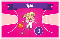 Thumbnail for Personalized Basketball Placemat VIII - Fast Break - Blonde Girl -  View