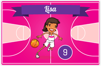 Thumbnail for Personalized Basketball Placemat VIII - Fast Break - Black Girl II -  View