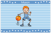 Thumbnail for Personalized Basketball Placemat IX - Star Dribbler - Redhead Boy -  View