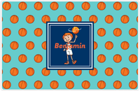 Thumbnail for Personalized Basketball Placemat XI - Basketball Background - Redhead Boy -  View