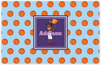 Thumbnail for Personalized Basketball Placemat XII - Basketball Background - Black Girl I -  View