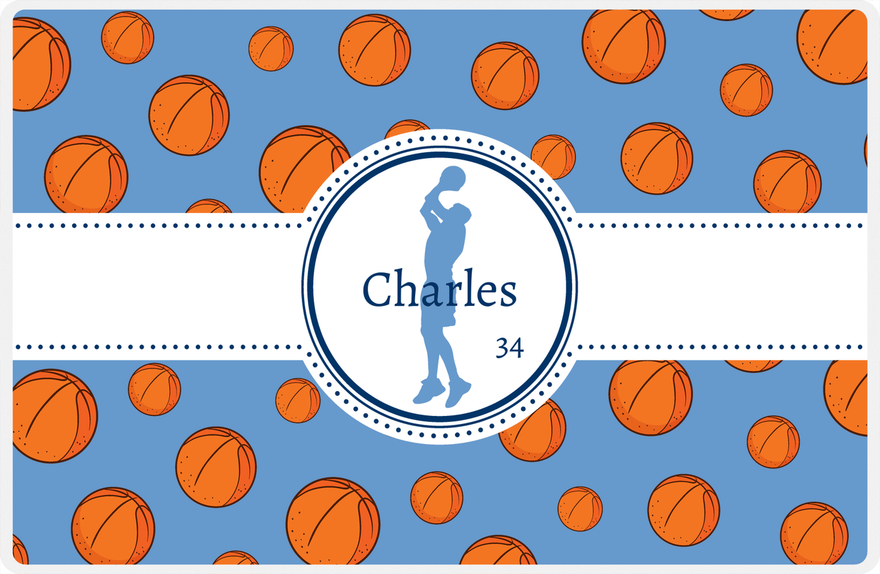 Personalized Basketball Placemat XIV - Ribbon with Silhouette I -  View