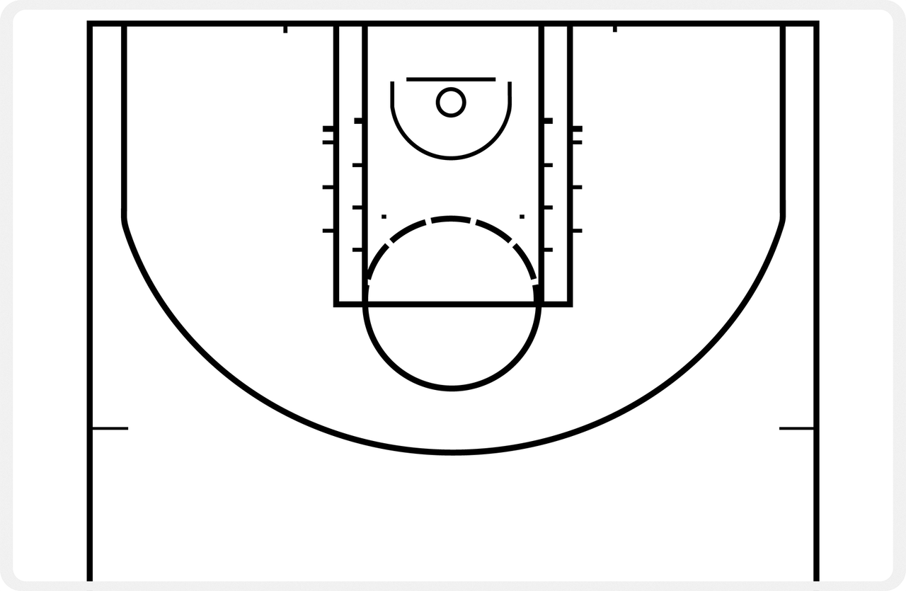 Basketball Court Laminated Placemat - Write on with Dry Erase Markers -  View