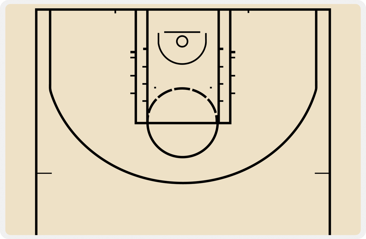 Basketball Court Laminated Placemat - Write on with Dry Erase Markers -  View