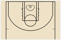 Thumbnail for Basketball Court Laminated Placemat - Write on with Dry Erase Markers -  View